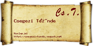 Csegezi Tünde névjegykártya